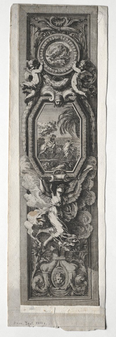 Pannello con vignetta della fuga in Egitto da Unknown artist