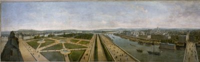 Panorama di Parigi dal tetto del Pavillon de Flore nelle Tuileries, ca. 1833 da Unknown artist