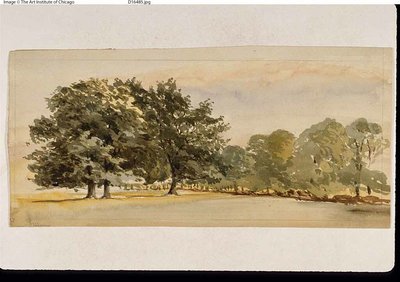 Panorama di un boschetto (recto); Paesaggio con bosco a destra (verso) da Unknown artist