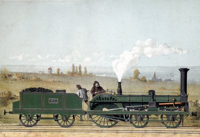 Locomotiva passeggeri e carro di carbone della Ferrovia di Strasburgo (sistema Crampton) da Unknown artist