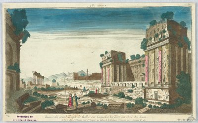 Peep-show, Balbec Pl. 4, Rovine del Grande Tempio di Balbec sulle quali i Turchi hanno elevato delle torri da Unknown artist