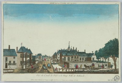Peep-show, Vue du Canal de Delft à la Haye Ville de Hollande, 16 da Unknown artist