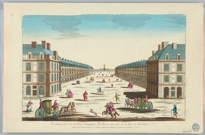 Peep-show, Vue Perspective de la Place Dauphine de Paris, du Côté de la Rue de Harlay, No. 162 da Unknown artist