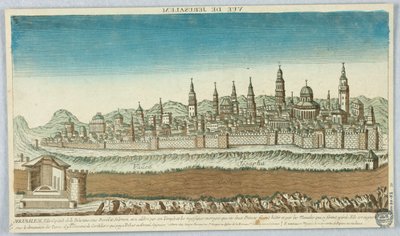 Peep-show, Vue de Jerusalem, Jérusalem, Ville Capitale de la Palestine Sous David et Salomon, est Si Célèbre Par Son Temple et Les Magnifiques Ouvrages que Ses Deux Princes Firent Batir... da Unknown artist