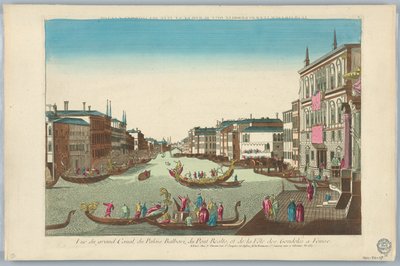 Peep-show, Vue du Grand Canal, du Palais Balbori, du Pont Realto, et de la Fête des Condoles a Venise da Unknown artist