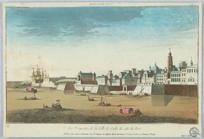 Spettacolo, Vue Perspective de la Ville de Cadiz du Cote du Port da Unknown artist