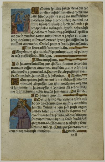 Pentecoste e Cristo che porta la croce da Unknown artist