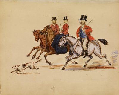 [Collage di foto della scena della caccia con Lord e Lady Yarborough]. da Unknown artist