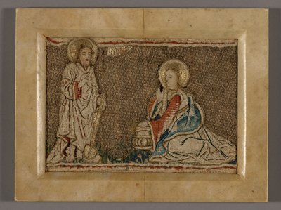 Immagine (probabilmente da una banda di Orphrey che raffigura Cristo davanti a Maria Maddalena) da Unknown artist