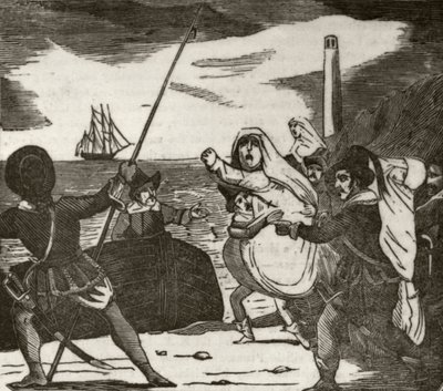 Pierre e i suoi associati che rapiscono suore da un convento, c.1836 da Unknown artist