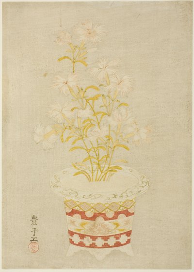 Rosa in un vaso di porcellana da Unknown artist