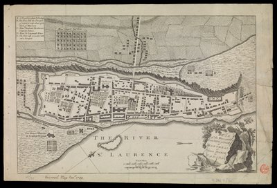 Piano della città e delle fortificazioni di Montral o Villa Marie in Canada da Unknown artist