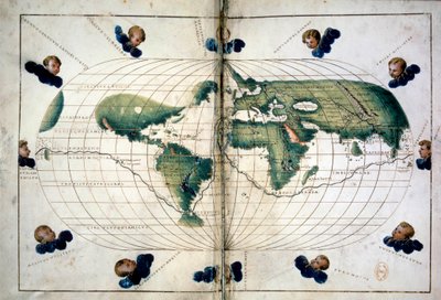 Planisfero (o mappa del mondo) da Unknown artist
