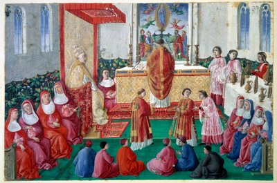 Papa Sisto IV (1414-1484) assiste alla Messa nella Cappella Sistina in Vaticano da Unknown artist