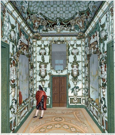 Salone di porcellana del Palazzo Reale di Madrid. Incisione del XVIII secolo. Parigi, Arti Decorative da Unknown artist
