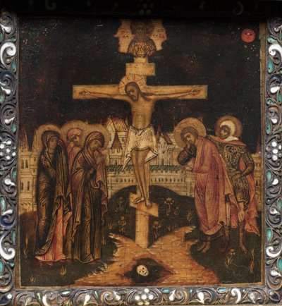 Icona portatile a trittico: La Crocifissione da Unknown artist