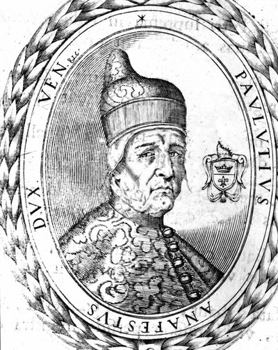 Ritratto di Paoluccio Anafesto (697-717). Primo Doge di Venezia. da Unknown artist