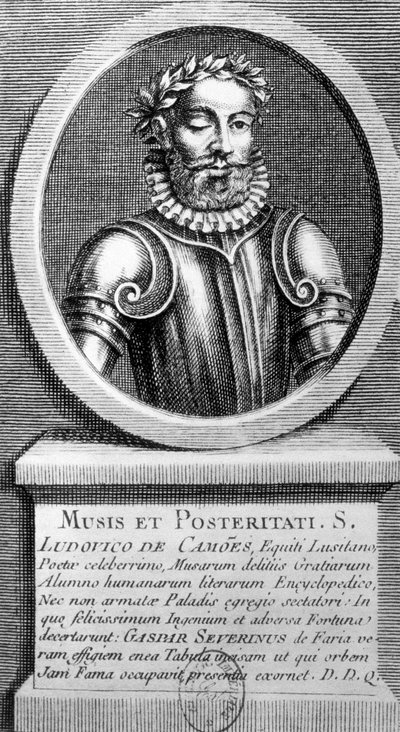 Ritratto in medaglione di Luis de Camoens (1524-1580) - incisione da Unknown artist