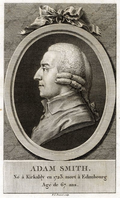 Ritratto di Adam Smith (1723 - 1790), filosofo ed economista scozzese. da Unknown artist