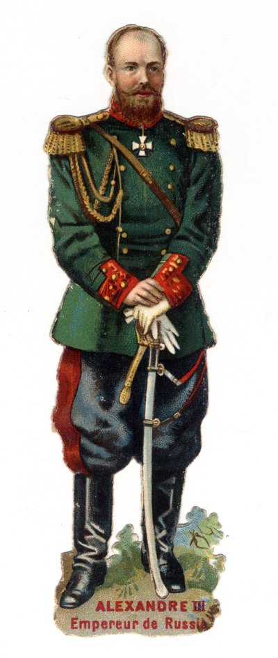 Ritratto di Alessandro III, Imperatore di Russia (1845-1894). Cromolitografia fine XIX secolo. da Unknown artist