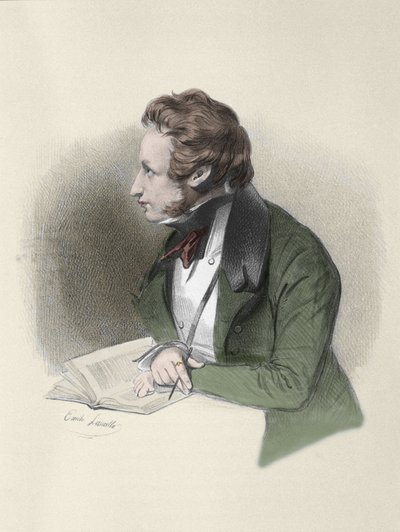 Ritratto di Alfred de Vigny (Alfred Victor, Conte di Vigny) da Unknown artist