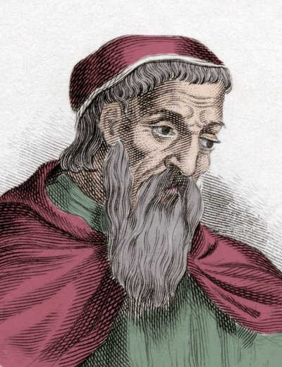 Ritratto di Amerigo Vespucci (1454-1512), navigatore ed esploratore italiano. Incisione del XIX secolo da Unknown artist
