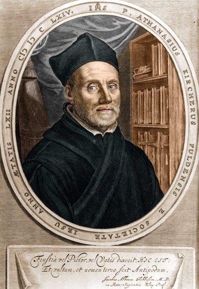 Ritratto di Athanasius Kircher (1601 - 1680), gesuita, orientalista e studioso tedesco - Incisione del XVIII secolo da Unknown artist