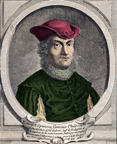 Ritratto di Baruch Spinoza (1632-1677), filosofo olandese. Conosciuto anche come Bento de Espinosa o Benedictus de Spinoza o Benoit de Spinoza. Incisione del XVIII secolo da Unknown artist