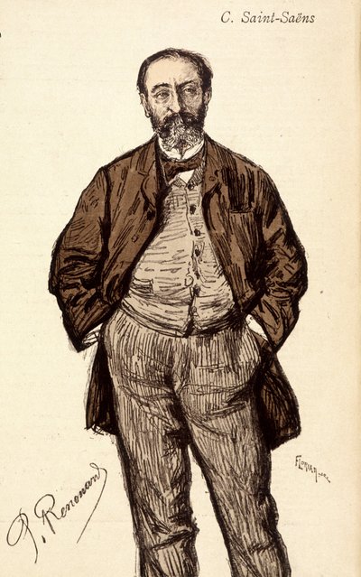 Ritratto di Camille Saint Saens (Saint-Saens) (1835-1921), compositore francese da Unknown artist
