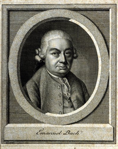Ritratto di Carl Philippe Emanuel Bach detto il Bach di Berlino e Amburgo, quinto figlio di Johann Sebastian Bach da Unknown artist