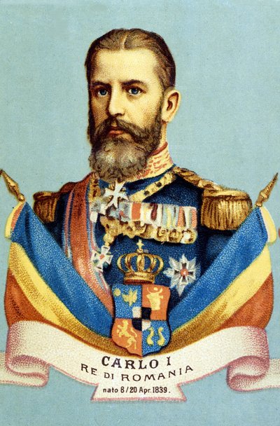Ritratto di Carlo I, re di Romania. Cromolitografia del XIX secolo da Unknown artist