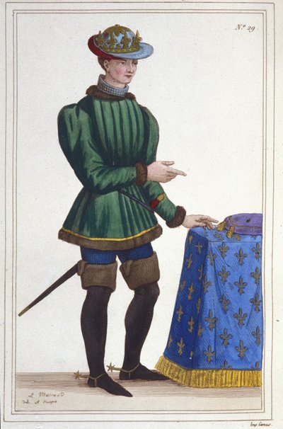 Ritratto di Carlo VII (1403 - 1461), Re di Francia incisione del 1830 da Unknown artist