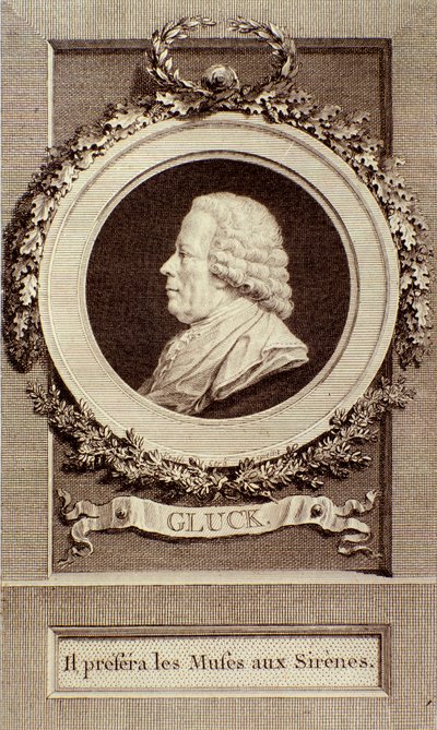 Ritratto di Christoph Gluck (1714-1787) compositore tedesco (incisione) da Unknown artist