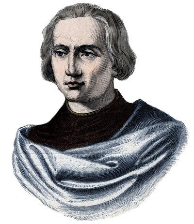 Ritratto di Cristoforo Colombo (1451-1506) - Incisione del XIX secolo da Unknown artist