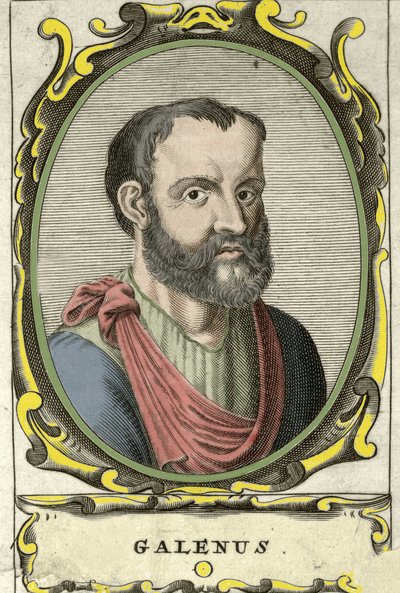 Ritratto di Claudio Galeno (v. 131 - v. 201), medico greco. Incisione del XVIII secolo da Unknown artist