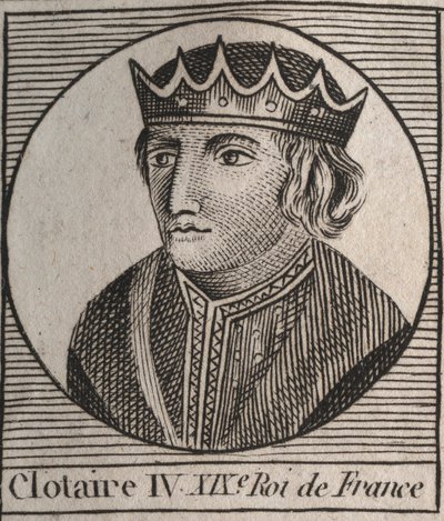 Ritratto di Clotario IV (ca. 685-719), Re dei Franchi di Austrasia dal 717 al 719 - incisione da "Instruction sur l