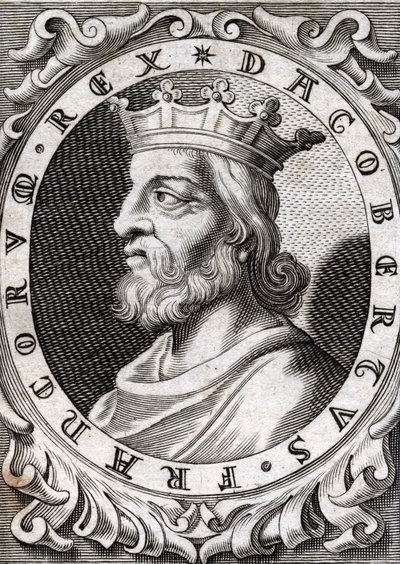 Ritratto di Dagoberto I, re dei Franchi (incisione del XVIII secolo) da Unknown artist