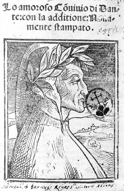 Ritratto di Dante Alighieri (1265 - 1321), poeta italiano. Frontespizio di "Il Convivio" da Unknown artist