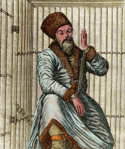 Ritratto di Emelian Ivanovich Pugachev, leader cosacco durante la Guerra dei Contadini Russi (1773-1775) da Unknown artist