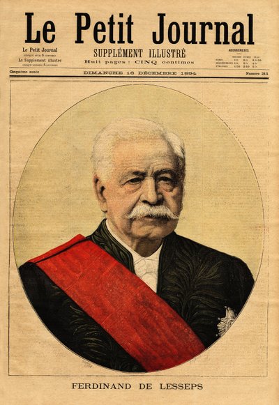 Ritratto di Ferdinand de Lesseps (1805-1894), detto "il grande francese", diplomatico e imprenditore, è il principale promotore del Canale di Suez e del Canale di Panama. da Unknown artist