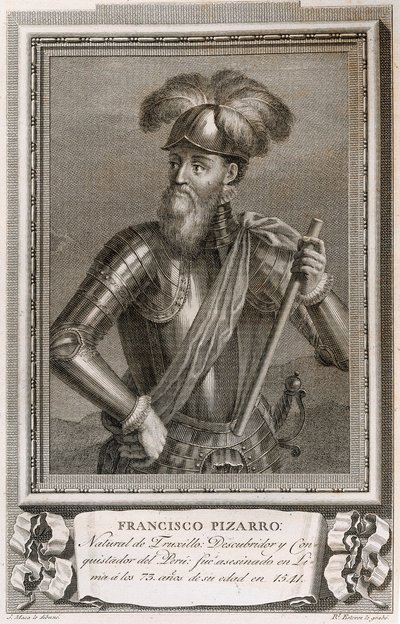 Ritratto di Francisco Pizarro (incisione) da Unknown artist