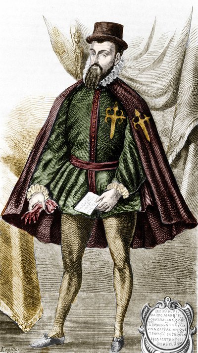 Ritratto di Francisco Pizarro (fr. Francois Pizarre) da Unknown artist