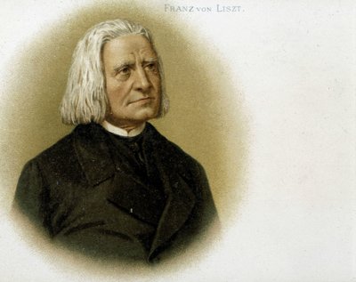 Ritratto di Franz Liszt. Cromolitografia del XIX secolo da Unknown artist