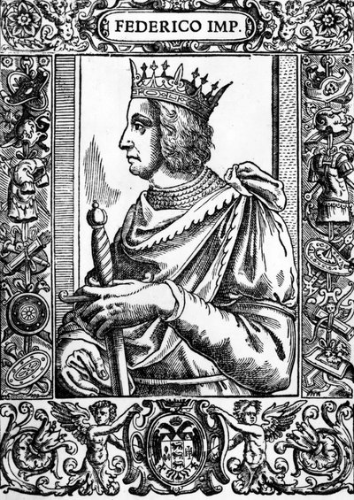 Ritratto di Federico II (1194-1250), imperatore tedesco. da Unknown artist