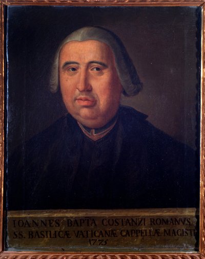 Ritratto di Giovanni Battista Costanzi, compositore e violoncellista italiano da Unknown artist