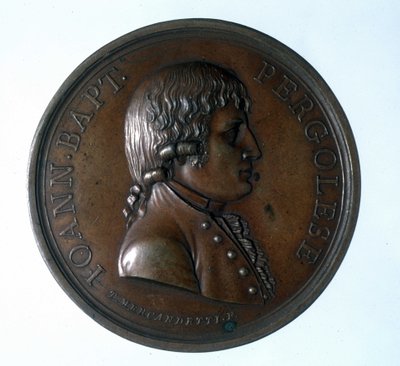 Ritratto di Giovanni Battista Pergolesi (Jean Baptiste Pergolese, Jean-Baptiste) (1710 - 1736). Medaglione di bronzo. Museo della Scala. Milano da Unknown artist