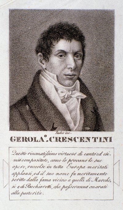 Ritratto di Girolamo Crescentini (incisione) da Unknown artist