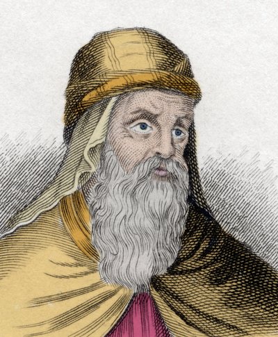 Ritratto di Gregorio di Nazianzo, detto il Giovane o Gregorio il Teologo (329-390), teologo e dottore della Chiesa (incisione del XIX secolo) da Unknown artist