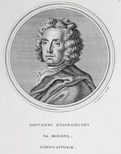 Ritratto del compositore barocco italiano e violoncellista Giovanni Battista Bononcini da Unknown artist