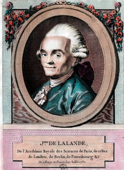 Ritratto di Jean Jerome Lefrancois de Lallande (incisione del XVIII secolo) da Unknown artist